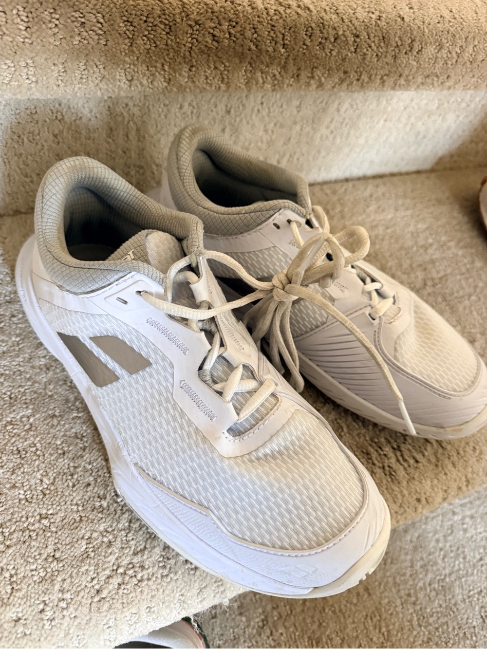 White Athletic babalot tennis Sneakers with Gray Accents